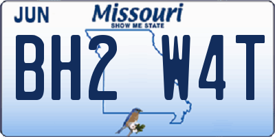 MO license plate BH2W4T