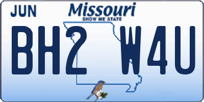 MO license plate BH2W4U