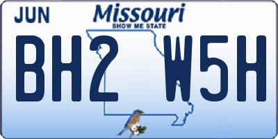 MO license plate BH2W5H