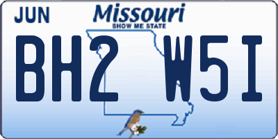MO license plate BH2W5I