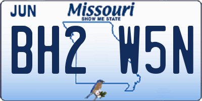 MO license plate BH2W5N