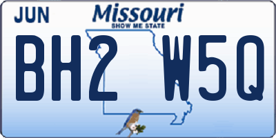 MO license plate BH2W5Q