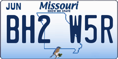 MO license plate BH2W5R