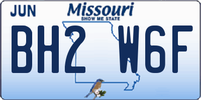 MO license plate BH2W6F