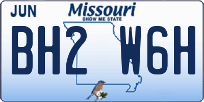 MO license plate BH2W6H
