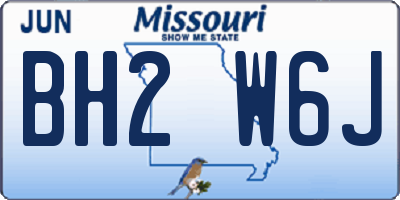 MO license plate BH2W6J