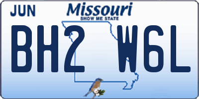 MO license plate BH2W6L