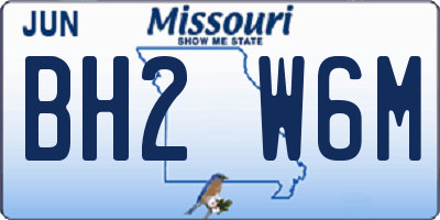 MO license plate BH2W6M