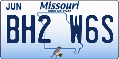 MO license plate BH2W6S