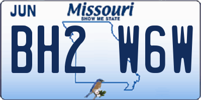 MO license plate BH2W6W