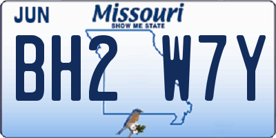 MO license plate BH2W7Y