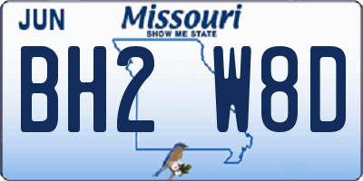 MO license plate BH2W8D