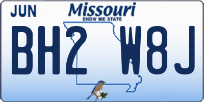 MO license plate BH2W8J