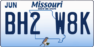 MO license plate BH2W8K