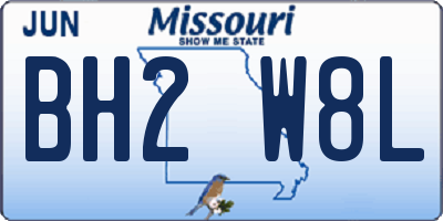 MO license plate BH2W8L