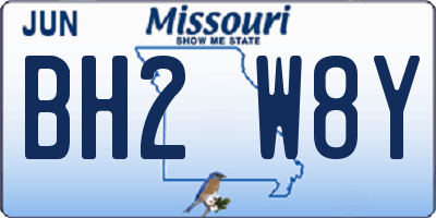 MO license plate BH2W8Y