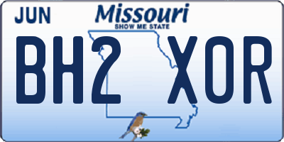 MO license plate BH2X0R