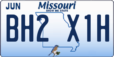 MO license plate BH2X1H