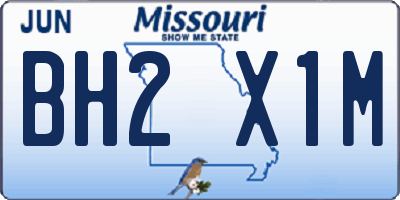 MO license plate BH2X1M
