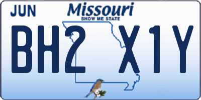 MO license plate BH2X1Y