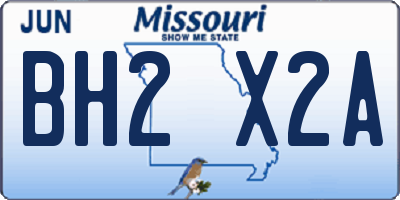 MO license plate BH2X2A