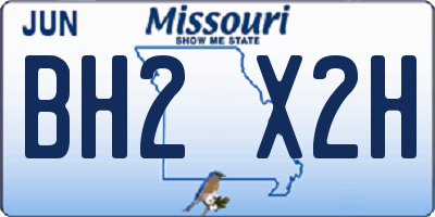 MO license plate BH2X2H