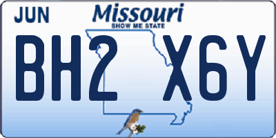 MO license plate BH2X6Y