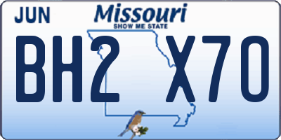 MO license plate BH2X7O