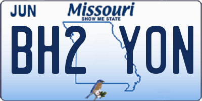MO license plate BH2Y0N