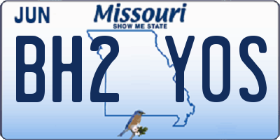 MO license plate BH2Y0S
