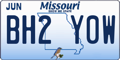 MO license plate BH2Y0W