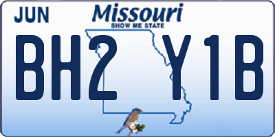 MO license plate BH2Y1B