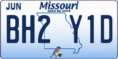 MO license plate BH2Y1D