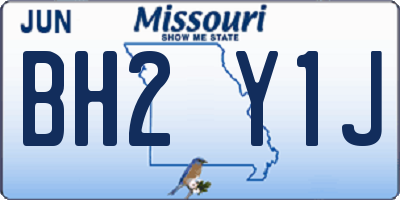 MO license plate BH2Y1J