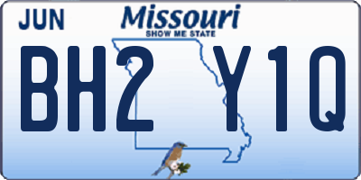 MO license plate BH2Y1Q