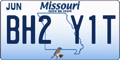 MO license plate BH2Y1T