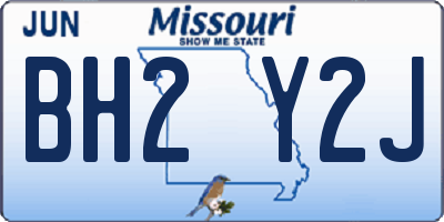 MO license plate BH2Y2J
