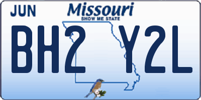 MO license plate BH2Y2L