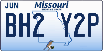 MO license plate BH2Y2P