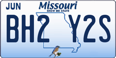 MO license plate BH2Y2S
