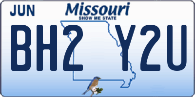 MO license plate BH2Y2U