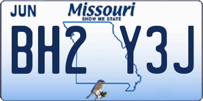 MO license plate BH2Y3J