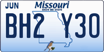MO license plate BH2Y3O