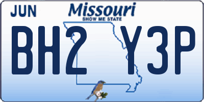 MO license plate BH2Y3P