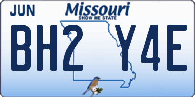 MO license plate BH2Y4E