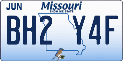 MO license plate BH2Y4F