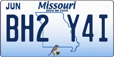 MO license plate BH2Y4I