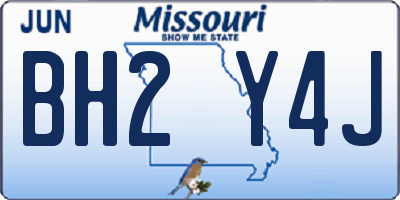 MO license plate BH2Y4J