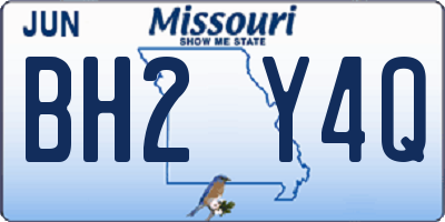 MO license plate BH2Y4Q