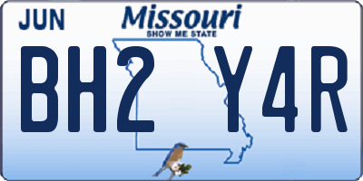 MO license plate BH2Y4R